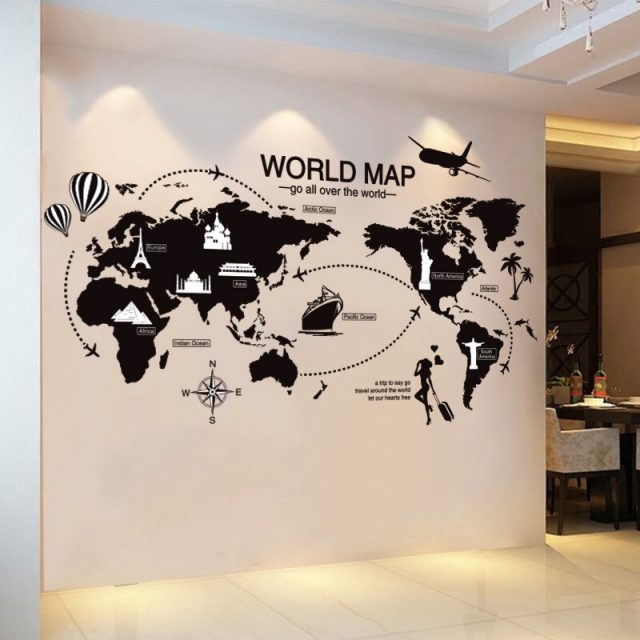 Travel World Map Wall Decor Sticker Travelular