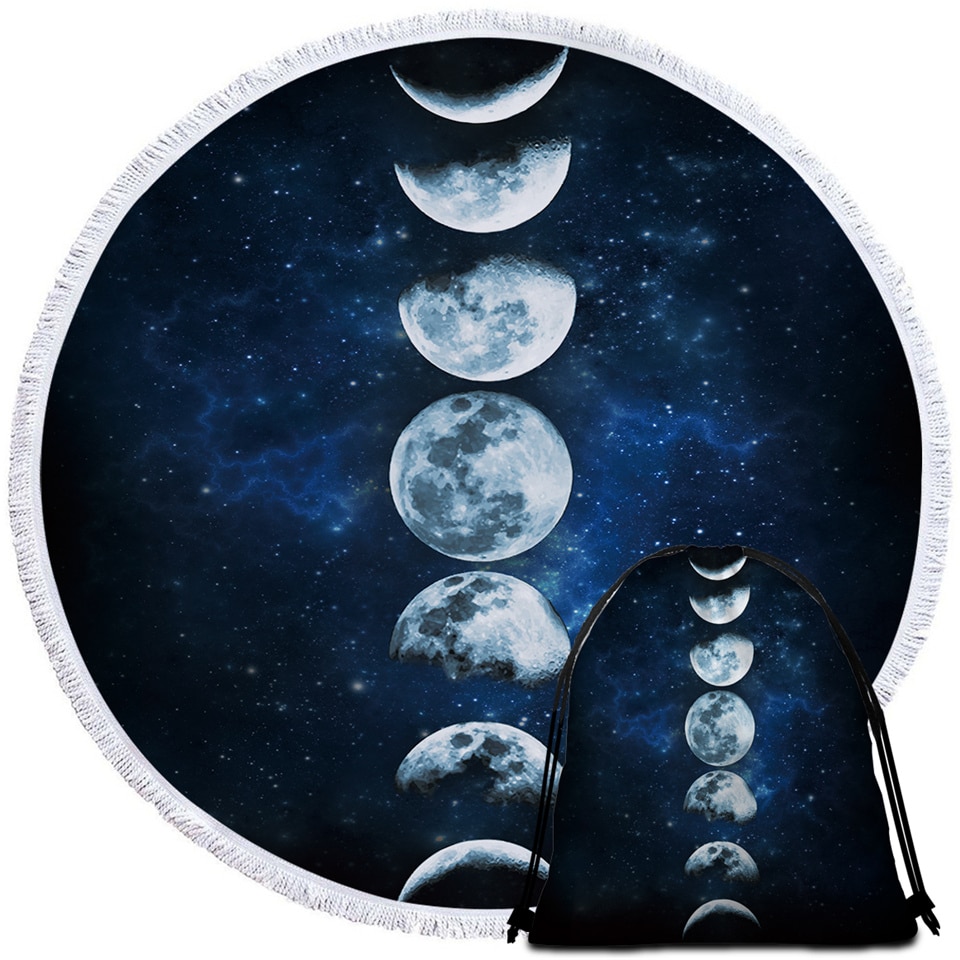 Moon Printed Microfiber Bath Towel & Bag