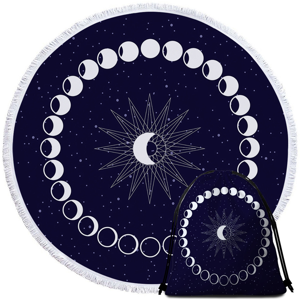 Moon Printed Microfiber Bath Towel & Bag